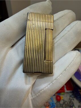 Vintage 1940s Dunhill Rollalite Petrol Lighter Gold Plated - For Repair/Parts